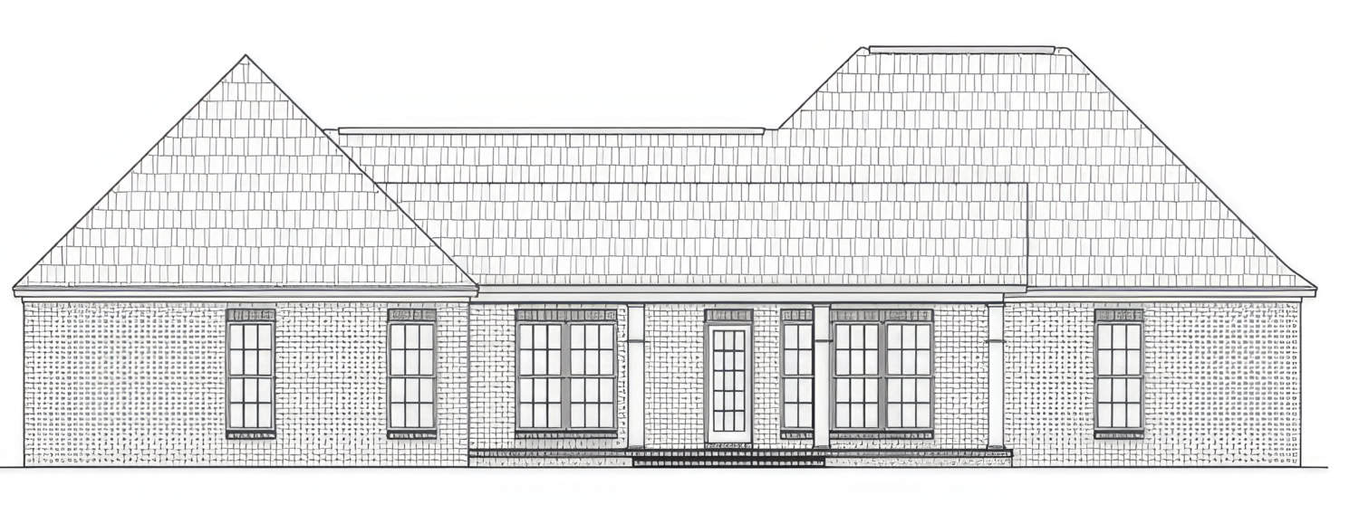 Home Plan Rear Elevation of this 3-Bedroom,1919 Sq Ft Plan -141-1400
