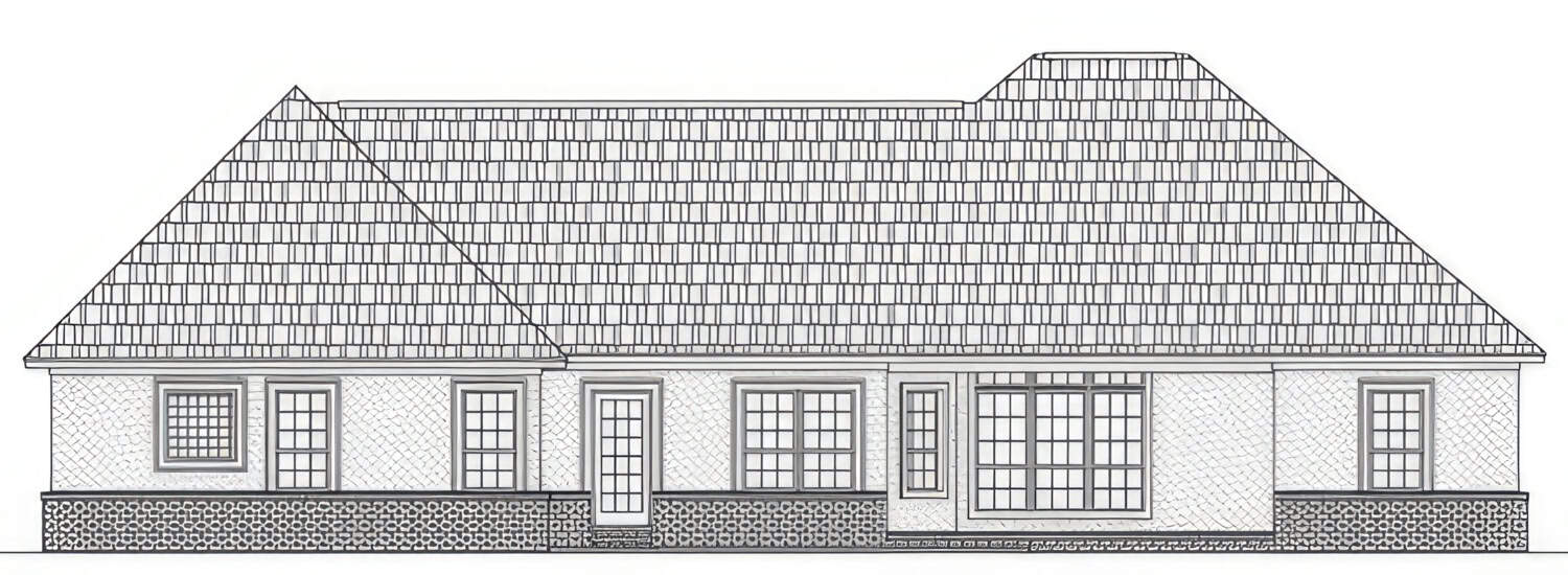 Home Plan Rear Elevation of this 3-Bedroom,1955 Sq Ft Plan -141-1402