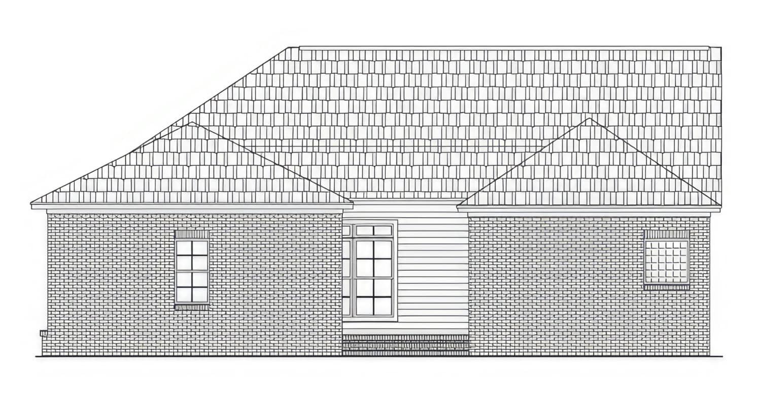 Home Plan Rear Elevation of this 3-Bedroom,2000 Sq Ft Plan -141-1404