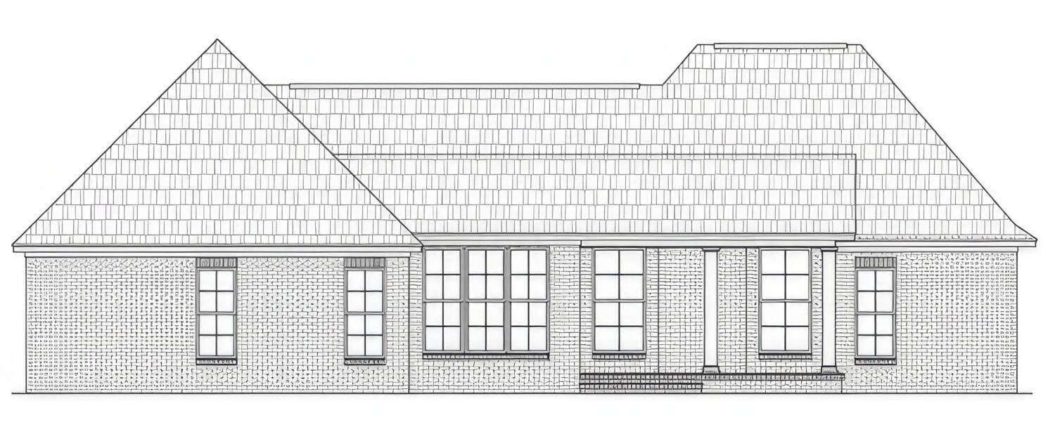Home Plan Rear Elevation of this 3-Bedroom,2202 Sq Ft Plan -141-1408