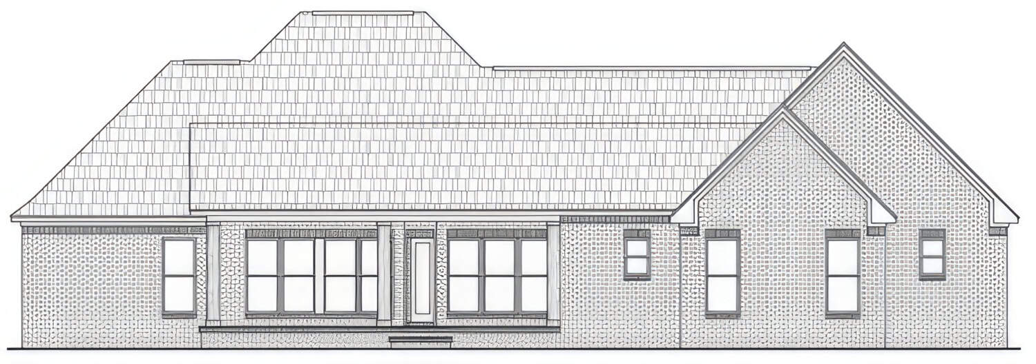 Home Plan Rear Elevation of this 3-Bedroom,2401 Sq Ft Plan -141-1411