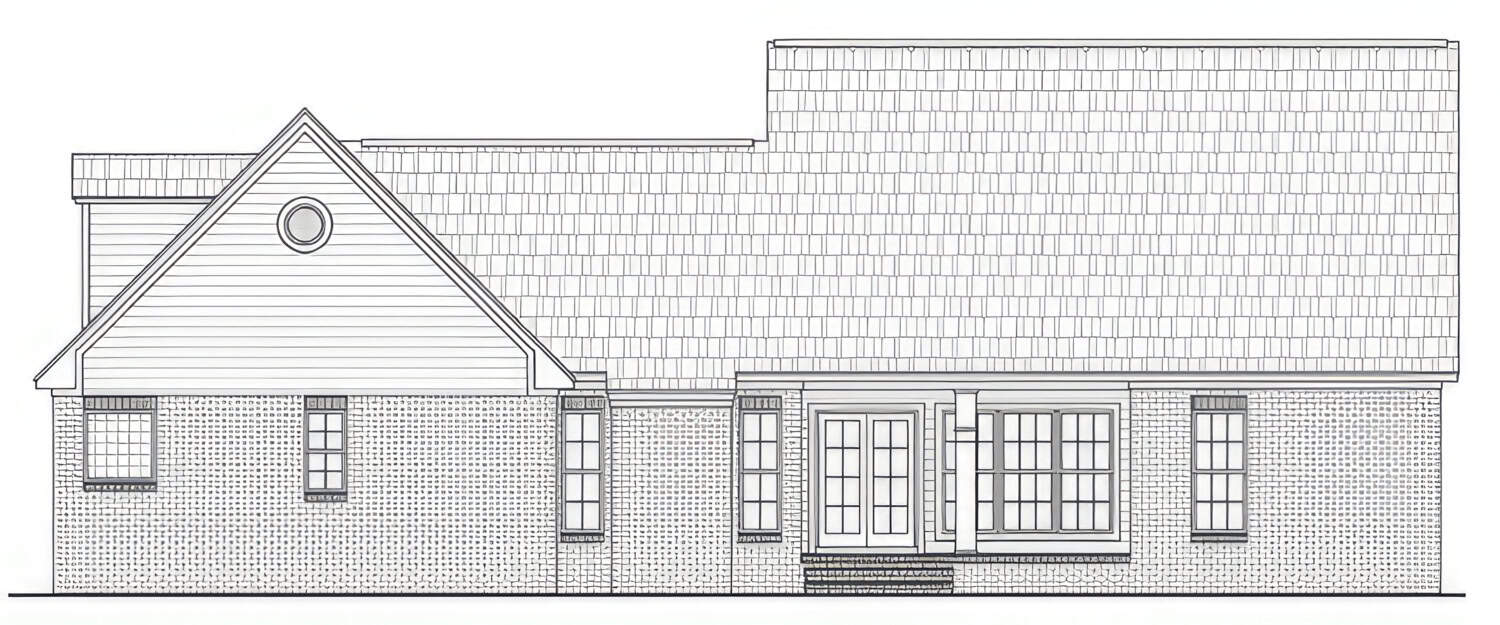 Home Plan Rear Elevation of this 4-Bedroom,2516 Sq Ft Plan -141-1412