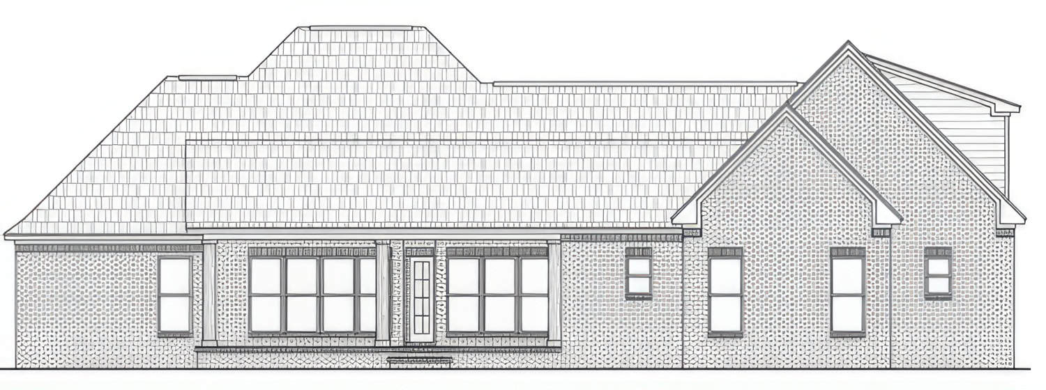 Home Plan Rear Elevation of this 4-Bedroom,2851 Sq Ft Plan -141-1413