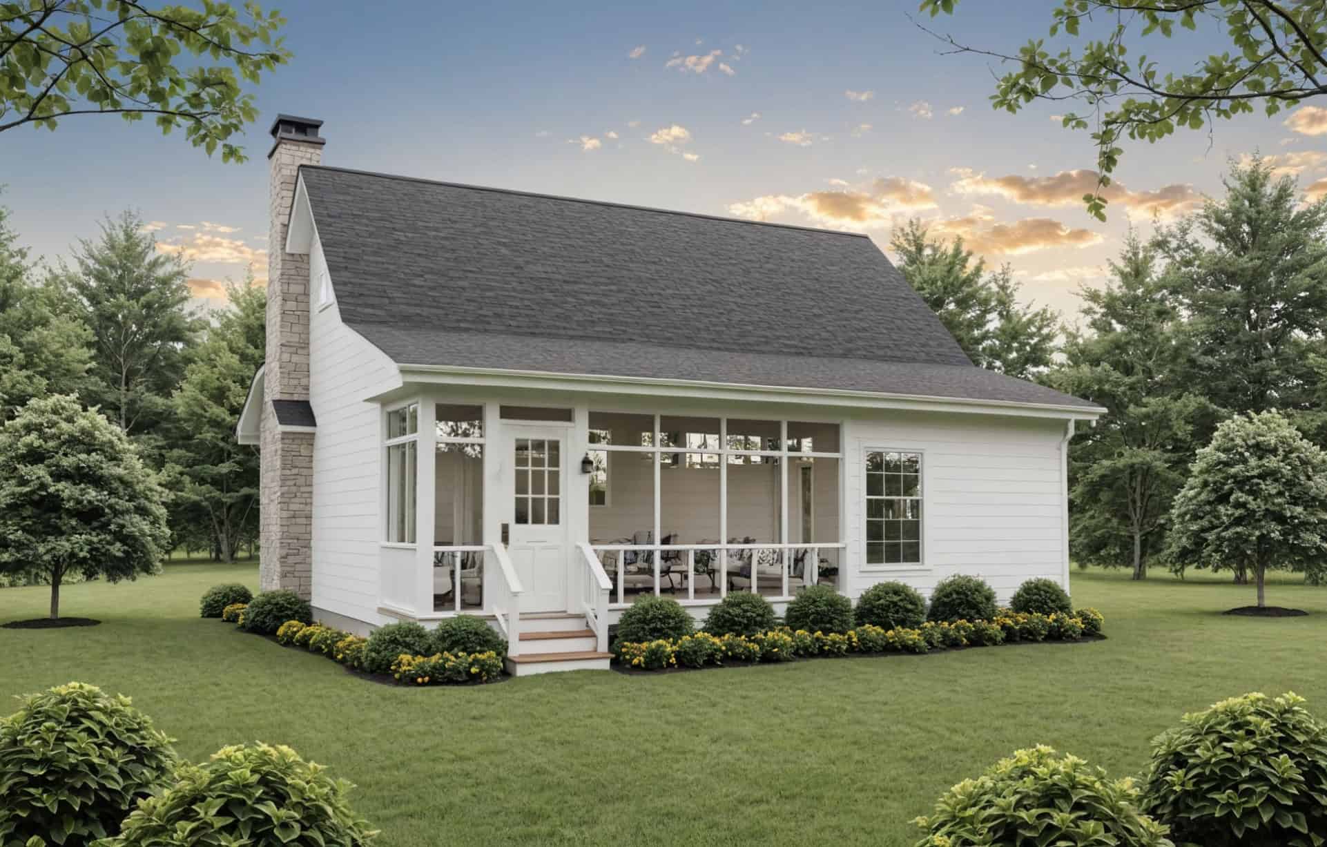 Rear View of this 2-Bedroom,800 Sq Ft Plan -141-1414