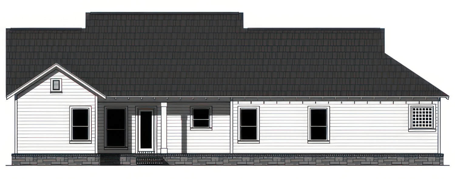 Home Plan Rear Elevation of this 3-Bedroom,1604 Sq Ft Plan -141-1418