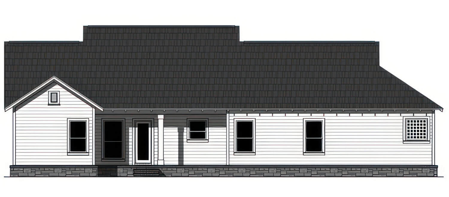 Home Plan Rear Elevation of this 3-Bedroom,1627 Sq Ft Plan -141-1420