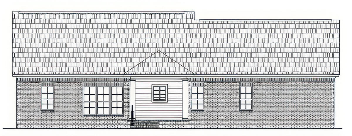 Home Plan Rear Elevation of this 3-Bedroom,1800 Sq Ft Plan -141-1423