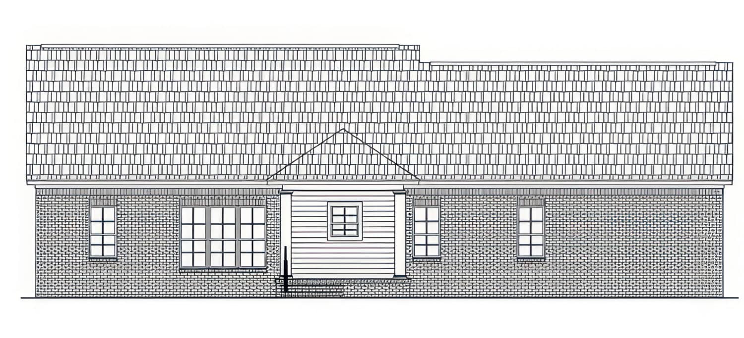 Home Plan Rear Elevation of this 3-Bedroom,1802 Sq Ft Plan -141-1425