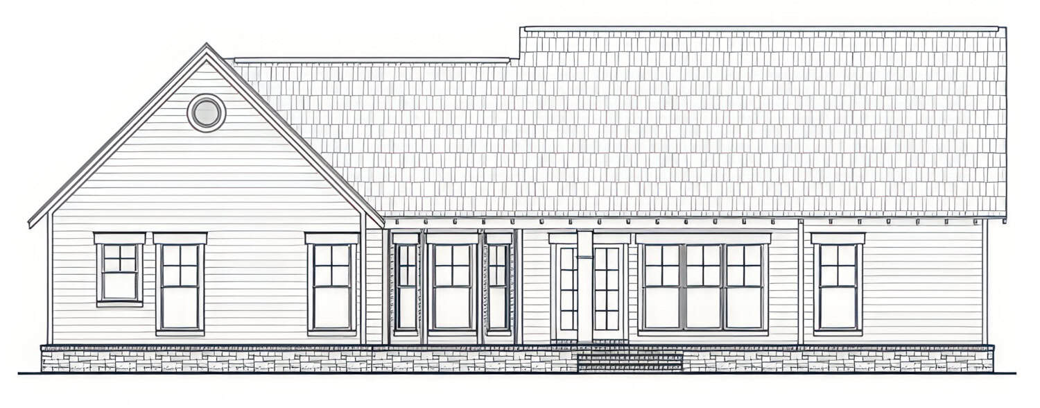Home Plan Rear Elevation of this 3-Bedroom,1816 Sq Ft Plan -141-1426