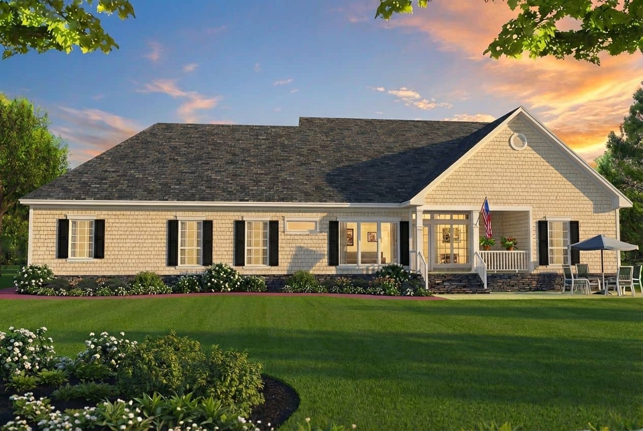 Rear View of this 3-Bedroom,1852 Sq Ft Plan -141-1428