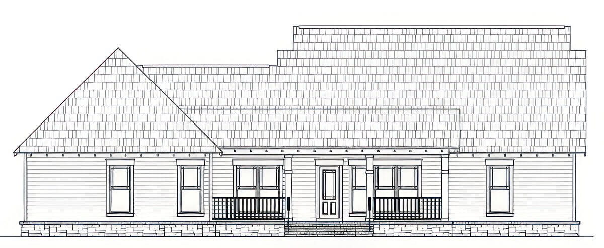 Home Plan Rear Elevation of this 3-Bedroom,1900 Sq Ft Plan -141-1430
