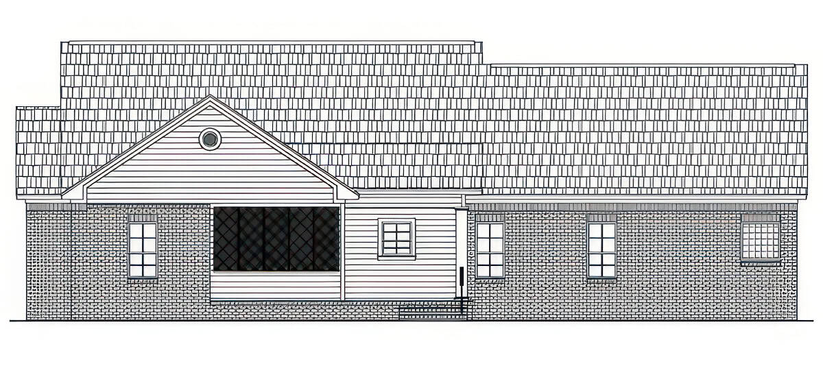 Home Plan Rear Elevation of this 4-Bedroom,2000 Sq Ft Plan -141-1432