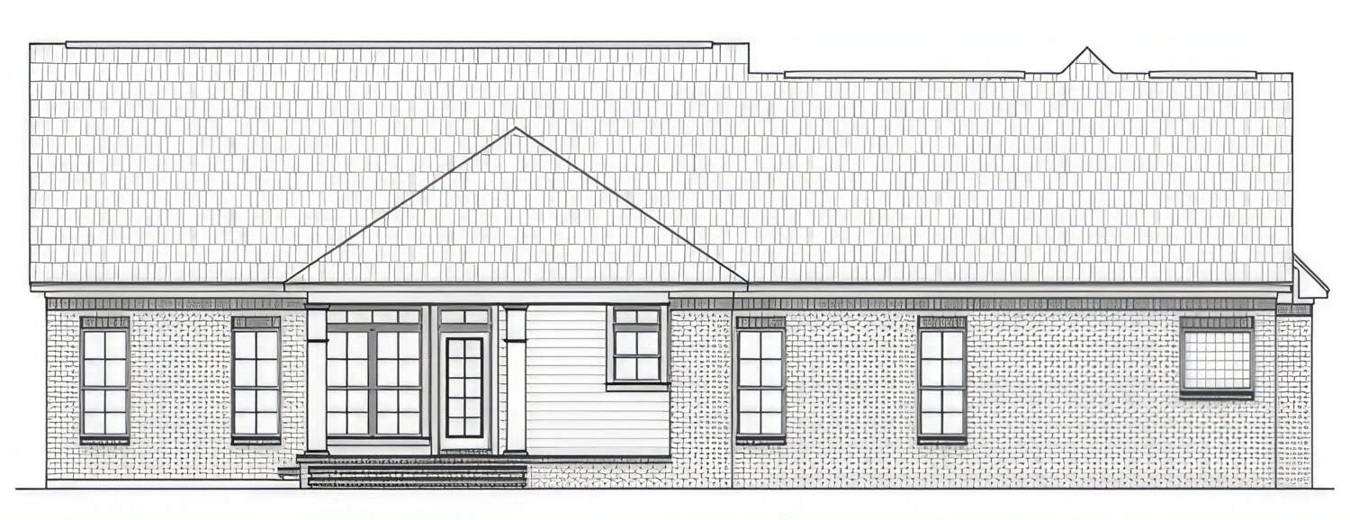 Home Plan Rear Elevation of this 3-Bedroom,2021 Sq Ft Plan -141-1435