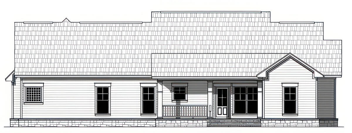 Home Plan Rear Elevation of this 4-Bedroom,2140 Sq Ft Plan -141-1437