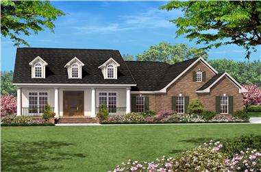 3-Bedroom, 1500 Sq Ft Country Ranch Plan - 142-1013 - Front Exterior