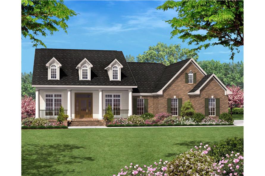 3-Bedroom, 1500 Sq Ft Country Ranch Plan - 142-1013 - Front Exterior