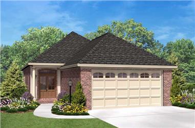 3-Bedroom, 1400 Sq Ft Bungalow House Plan - 142-1015 - Front Exterior