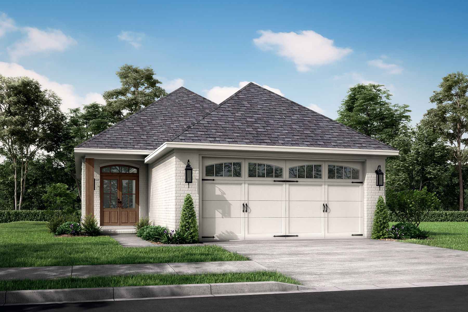 A lovely front elevation is what this is for these Acadian House Plans.