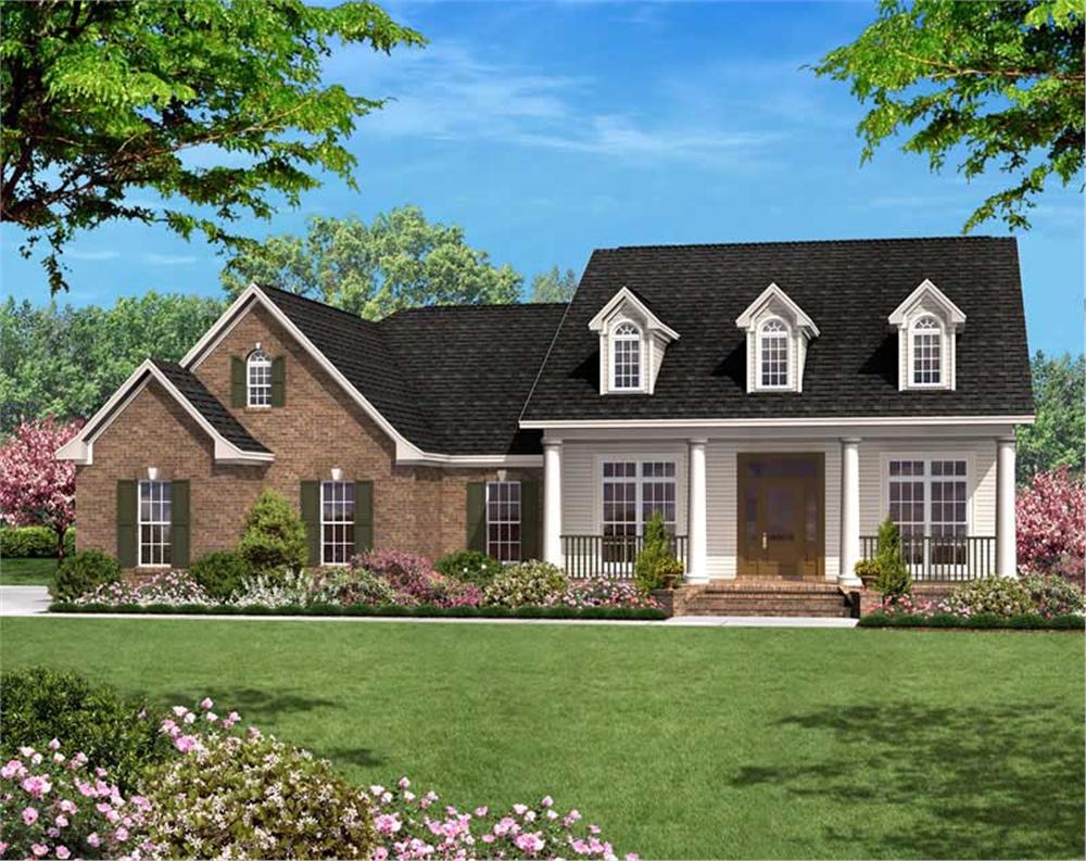 Front elevation of Country home (ThePlanCollection: House Plan #142-1016)