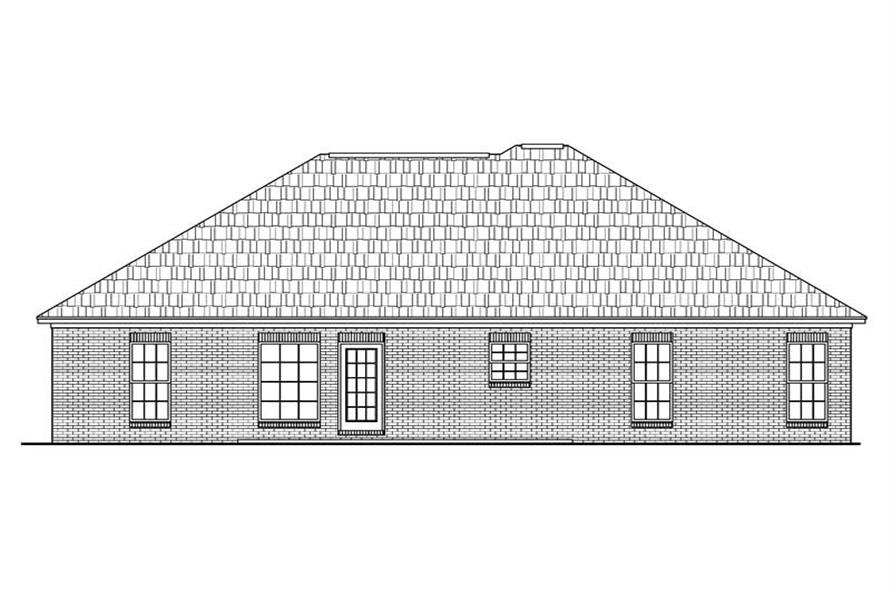 Home Plan Rear Elevation of this 3-Bedroom,1400 Sq Ft Plan -142-1028