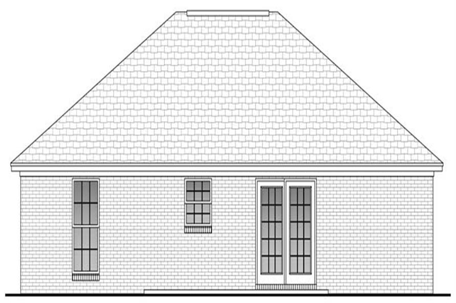 Home Plan Rear Elevation of this 2-Bedroom,900 Sq Ft Plan -142-1029
