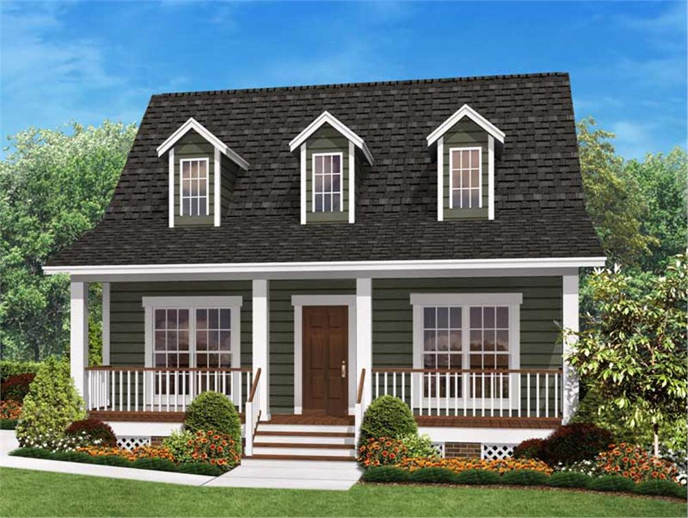 Front elevation rendering of Country Home plan 142-1032.