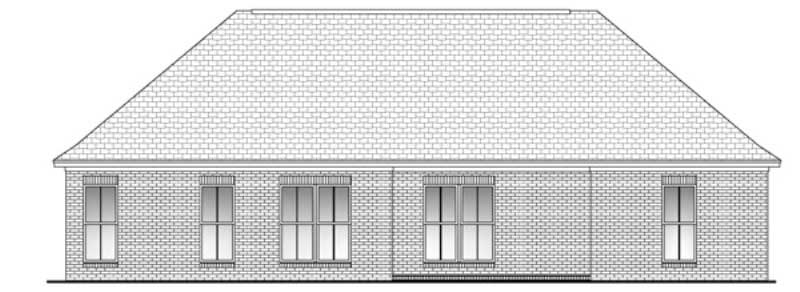 Home Plan Rear Elevation of this 3-Bedroom,1600 Sq Ft Plan -142-1035