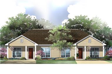 2-Bedroom, 2-Unit, 1800 Sq Ft Multi-Unit House Plan - 142-1037 - Front Exterior