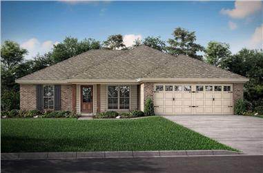 3-Bedroom, 1300 Sq Ft Southern Ranch Plan - 142-1046 - Front Exterior