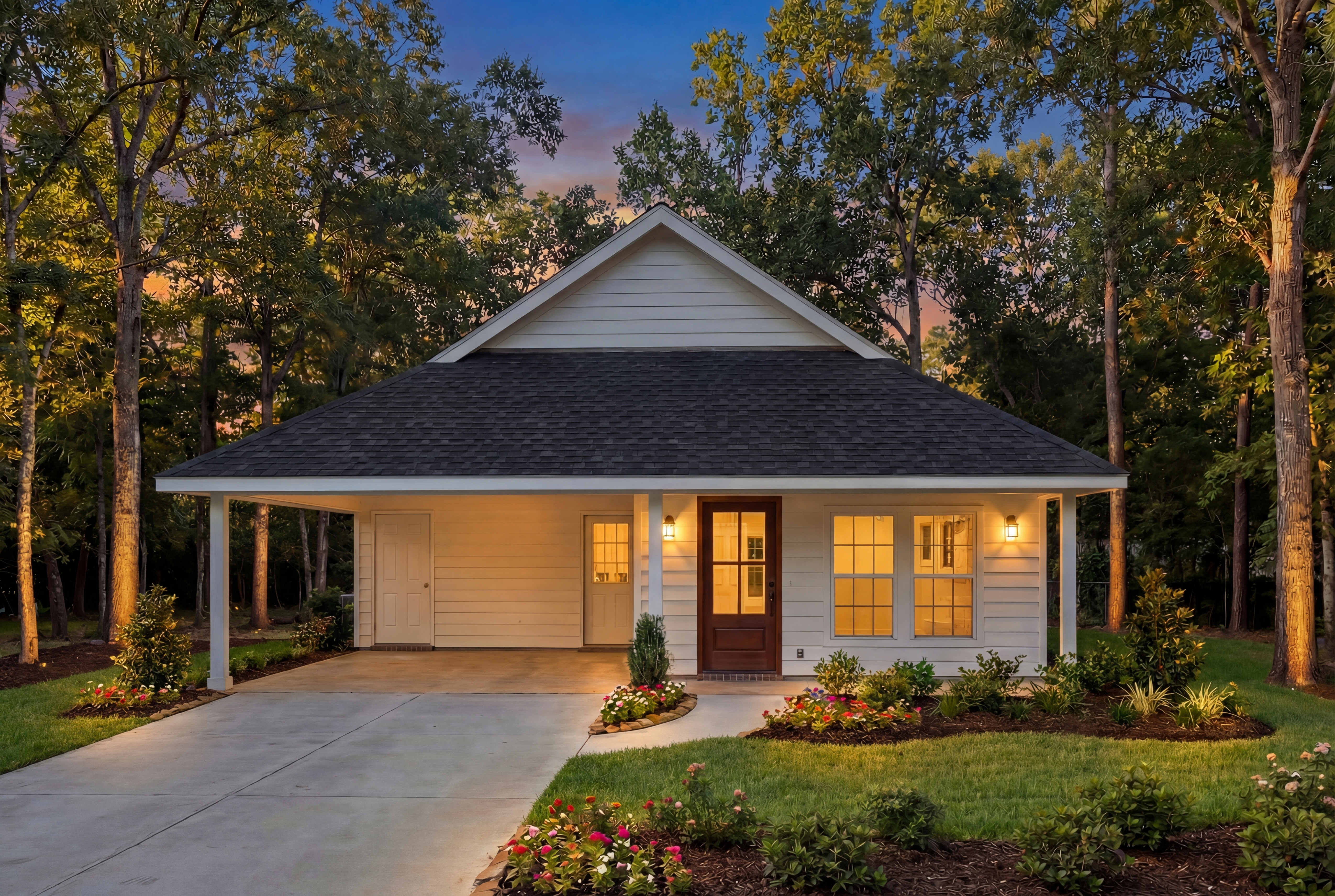 Front Elevation Photo of this Traditional House (#142-1052) at The Plan Collection.