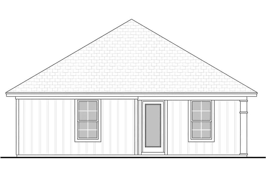 Home Plan Rear Elevation of this 3-Bedroom,1250 Sq Ft Plan -142-1053