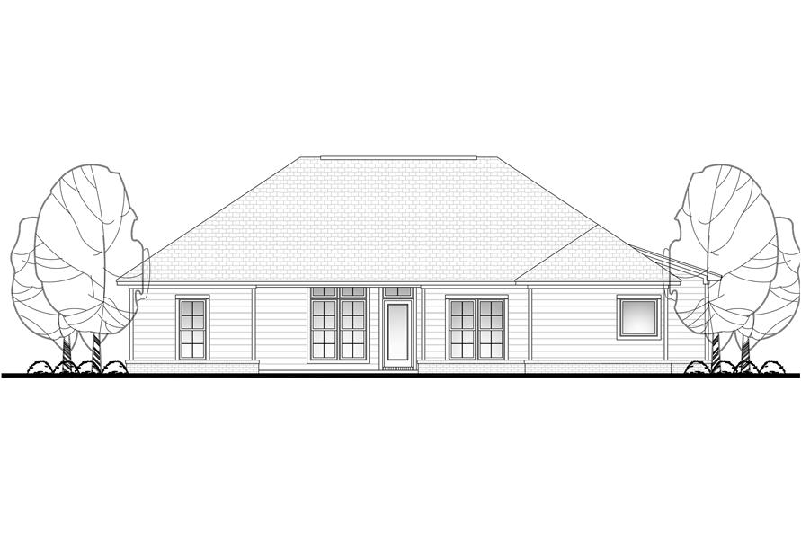 Home Plan Rear Elevation of this 3-Bedroom,1569 Sq Ft Plan -142-1061