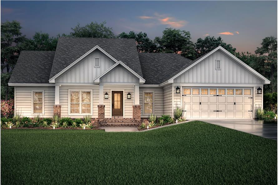 Front View of this 3-Bedroom, 1675 Sq Ft Plan - 142-1067