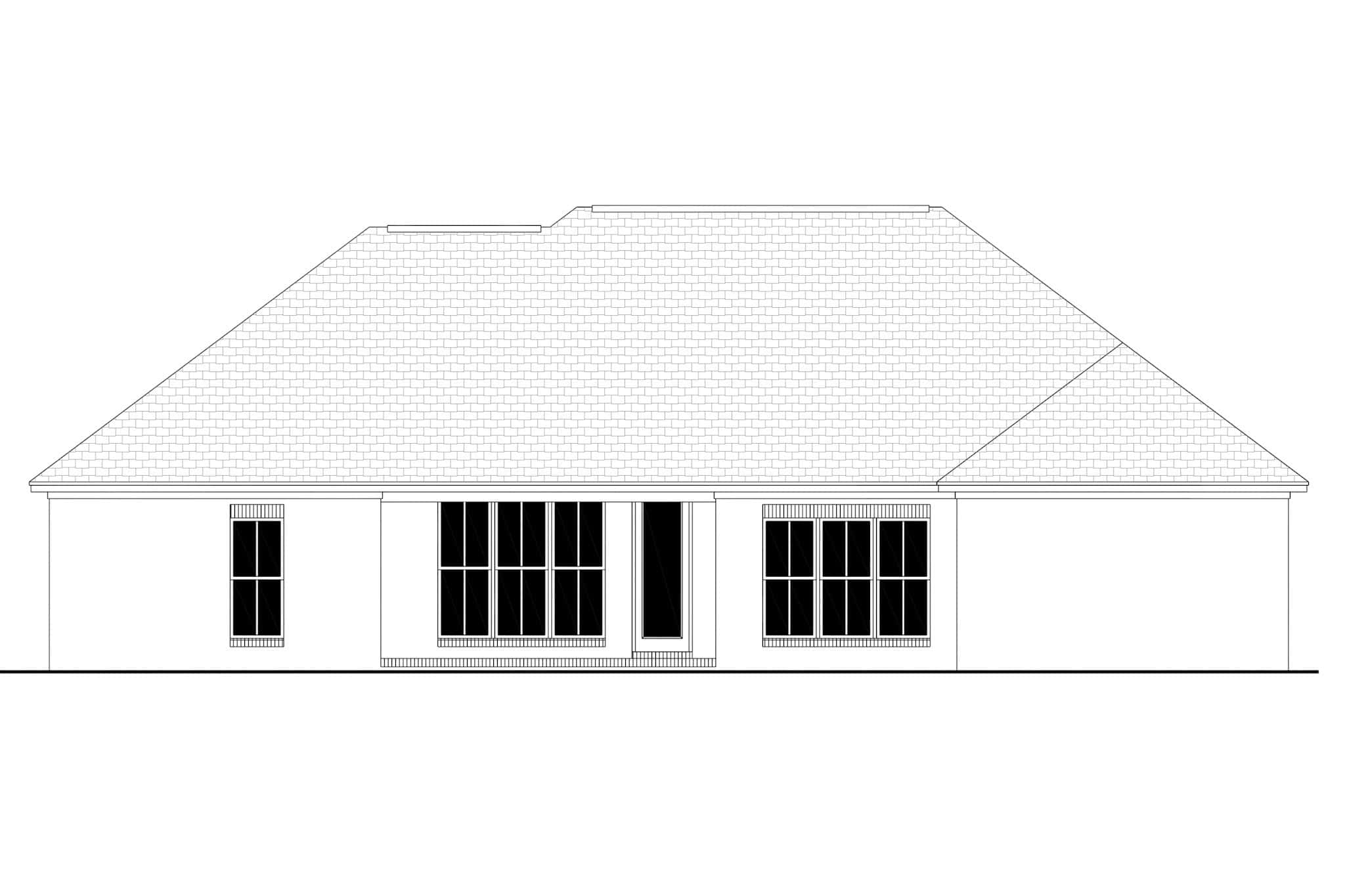 Home Plan Rear Elevation of this 4-Bedroom,1875 Sq Ft Plan -142-1087