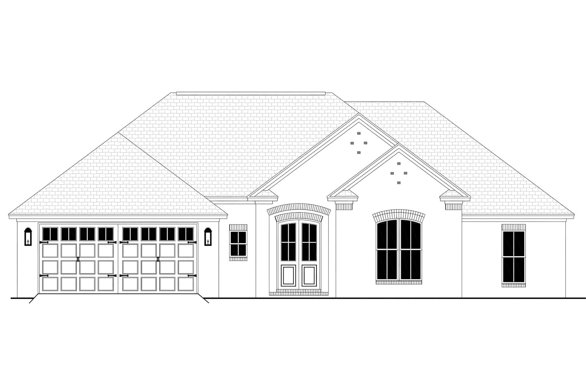 Home Plan Front Elevation of this 4-Bedroom,1875 Sq Ft Plan -142-1087