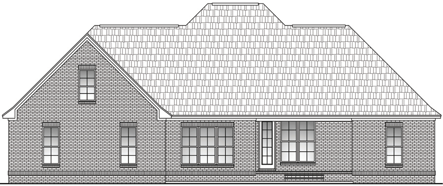 Home Plan Rear Elevation of this 4-Bedroom,2400 Sq Ft Plan -142-1098