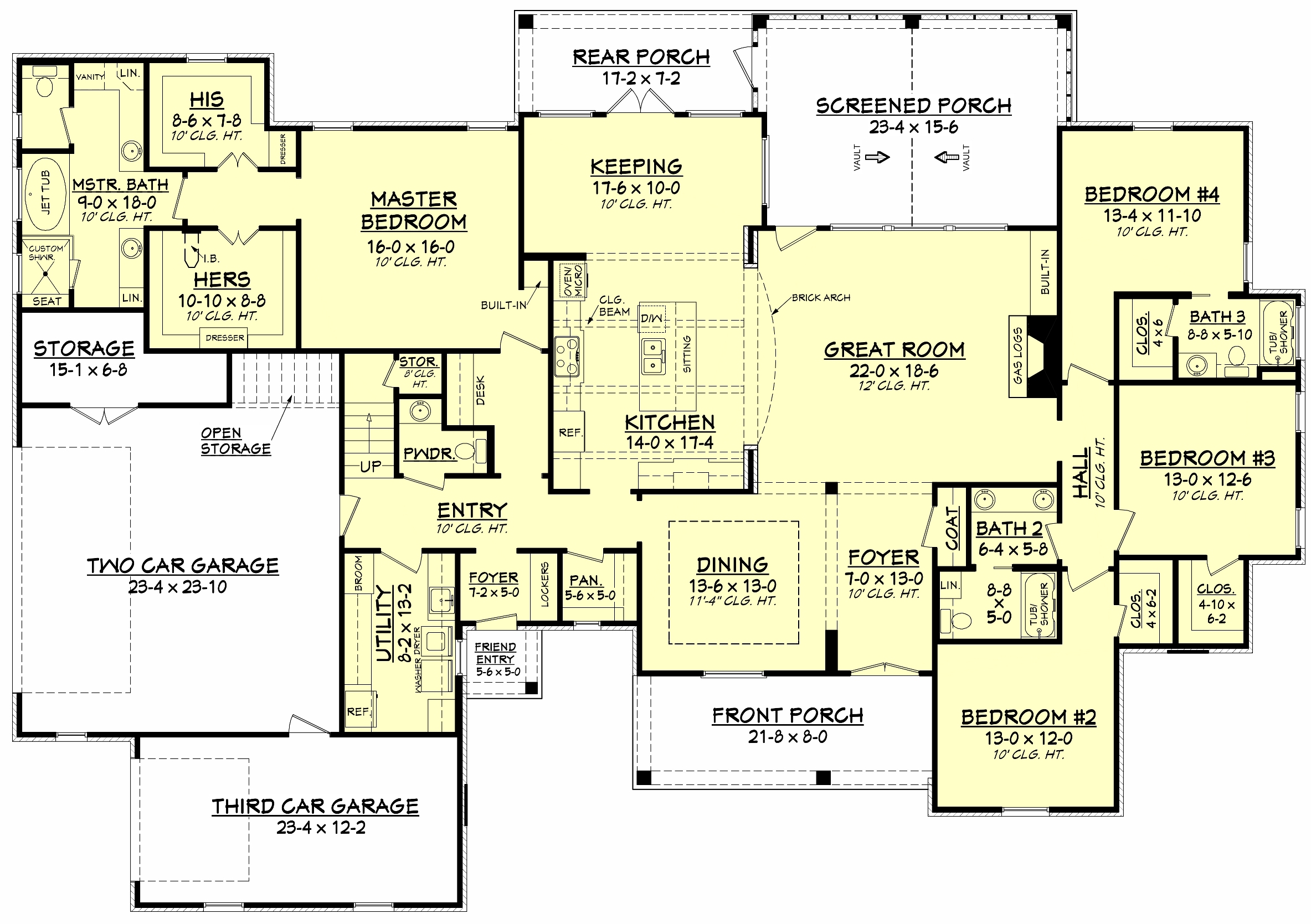 French House Plan #142-1139: 4 Bedrm, 3195 Sq Ft Home ...