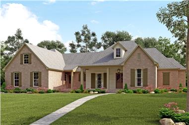 4-Bedroom, 3195 Sq Ft French Home Plan - 142-1139 - Main Exterior