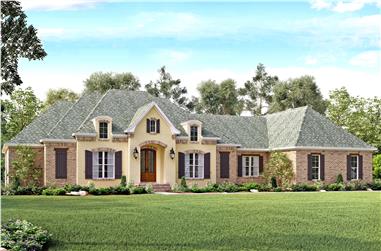 4-Bedroom, 3527 Sq Ft European House Plan - 142-1141 - Front Exterior