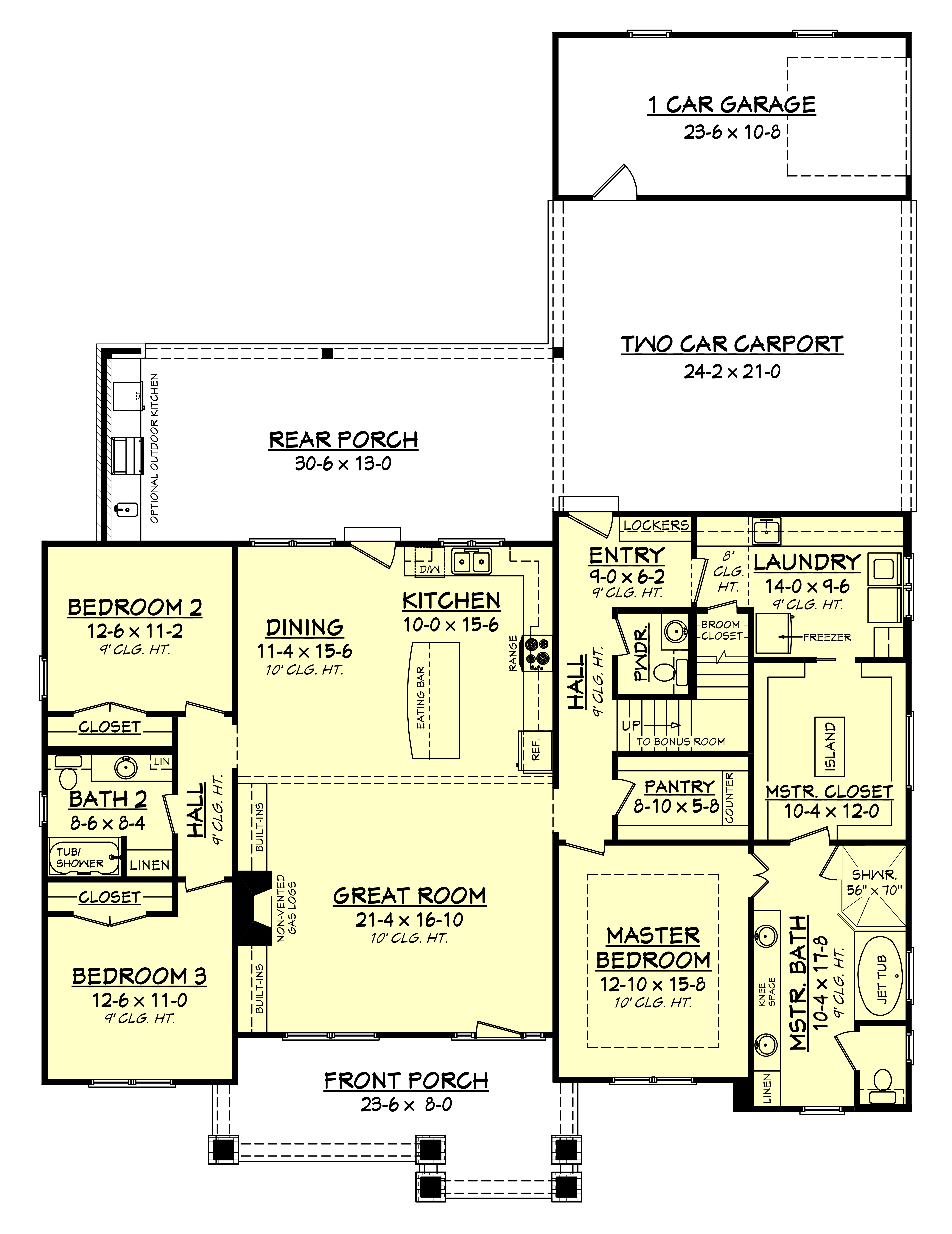 3 Bedrm 2151 Sq Ft Country House  Plan  142 1159