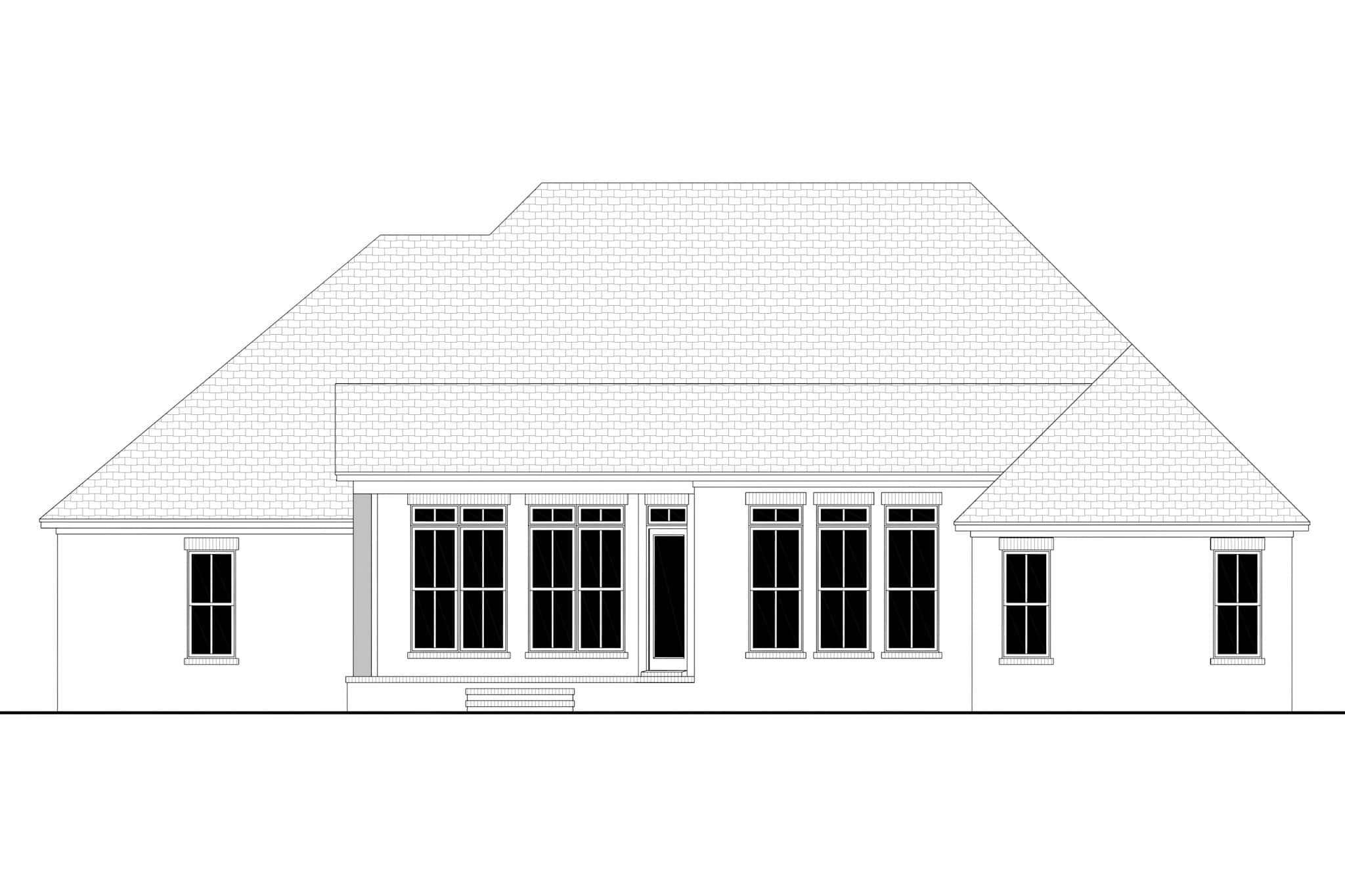 Home Plan Rear Elevation of this 4-Bedroom,2506 Sq Ft Plan -142-1162