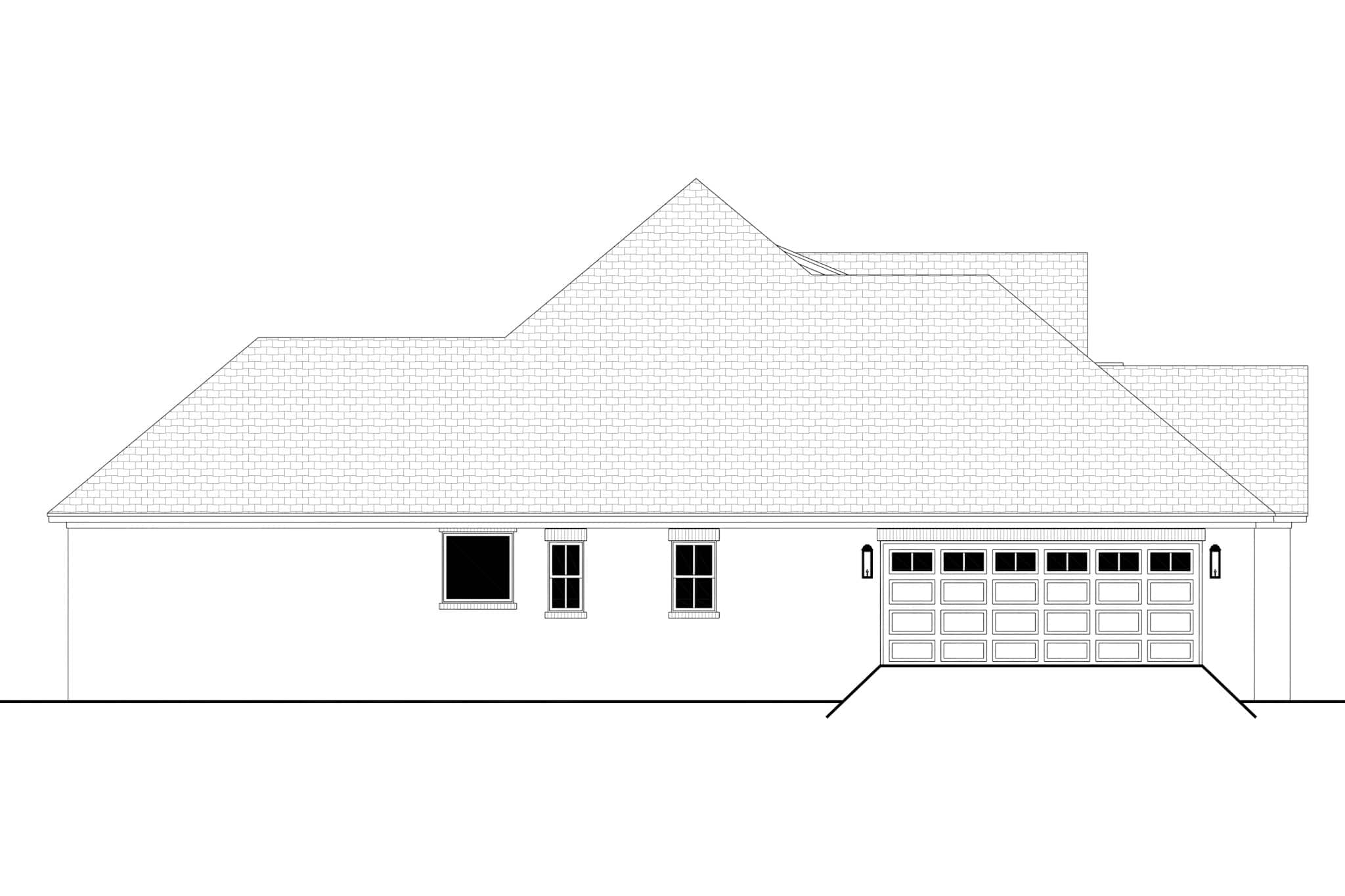 Home Plan Left Elevation of this 4-Bedroom,2506 Sq Ft Plan -142-1162