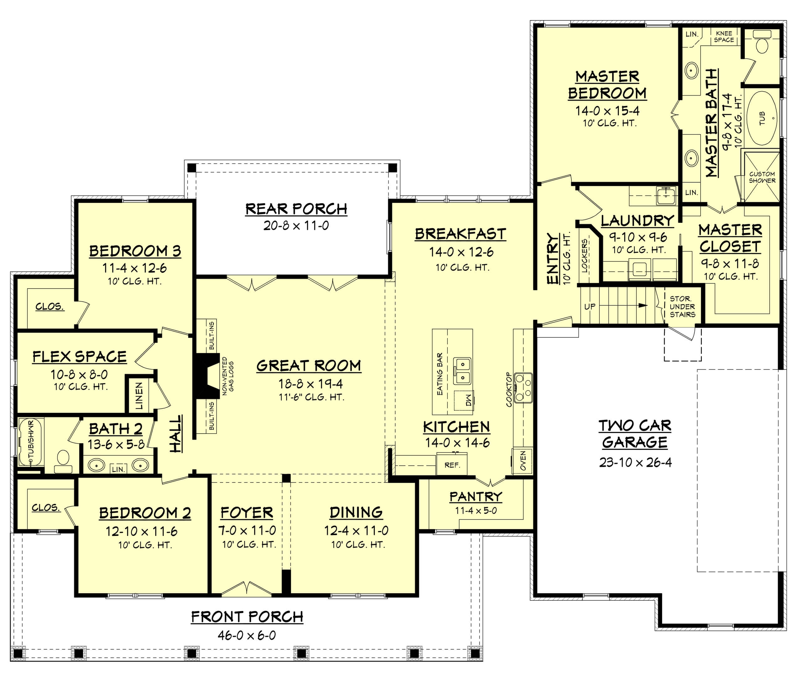 3 Bedrm 2466 Sq Ft Country House  Plan  142 1166