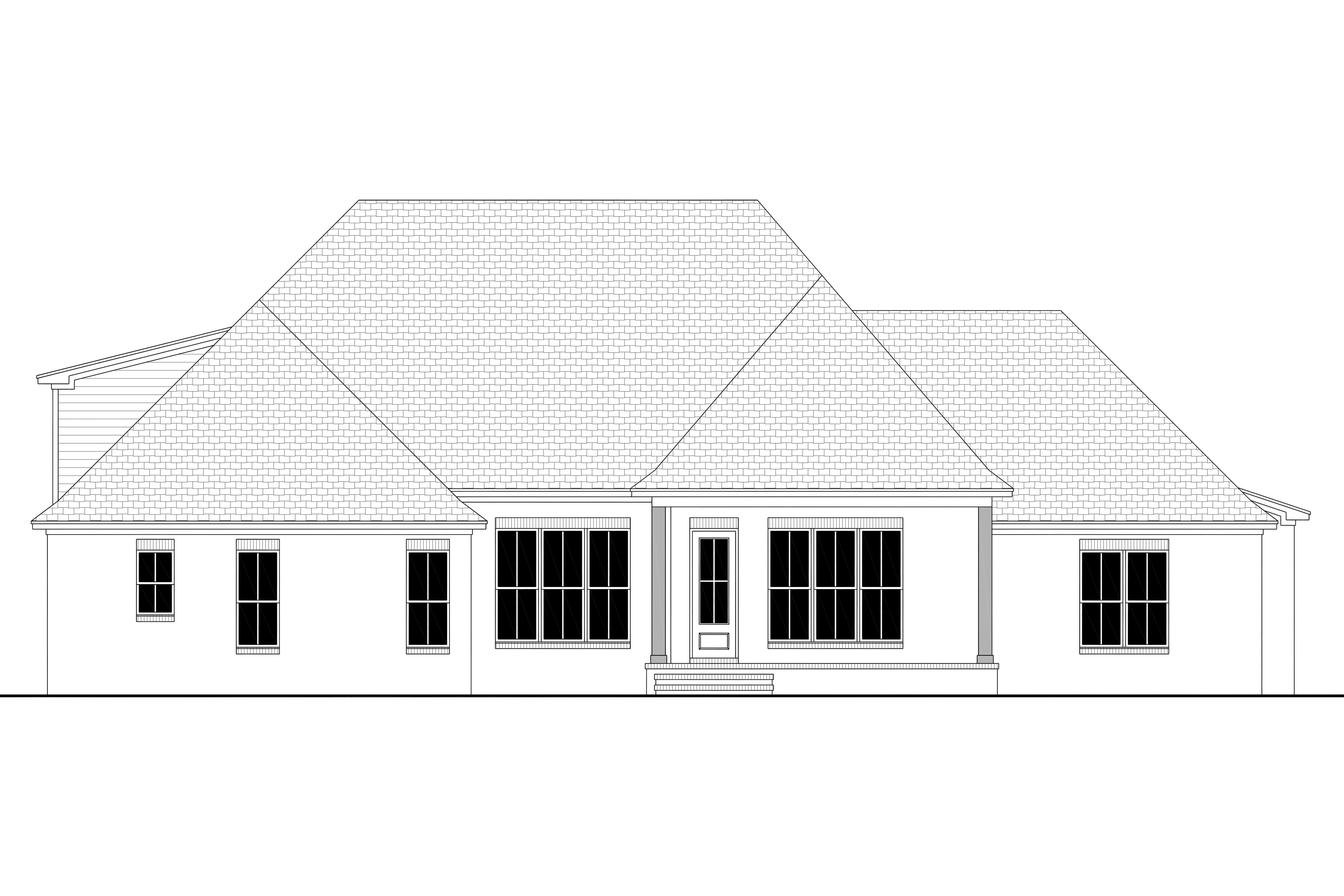 Home Plan Rear Elevation of this 4-Bedroom,2641 Sq Ft Plan -142-1170