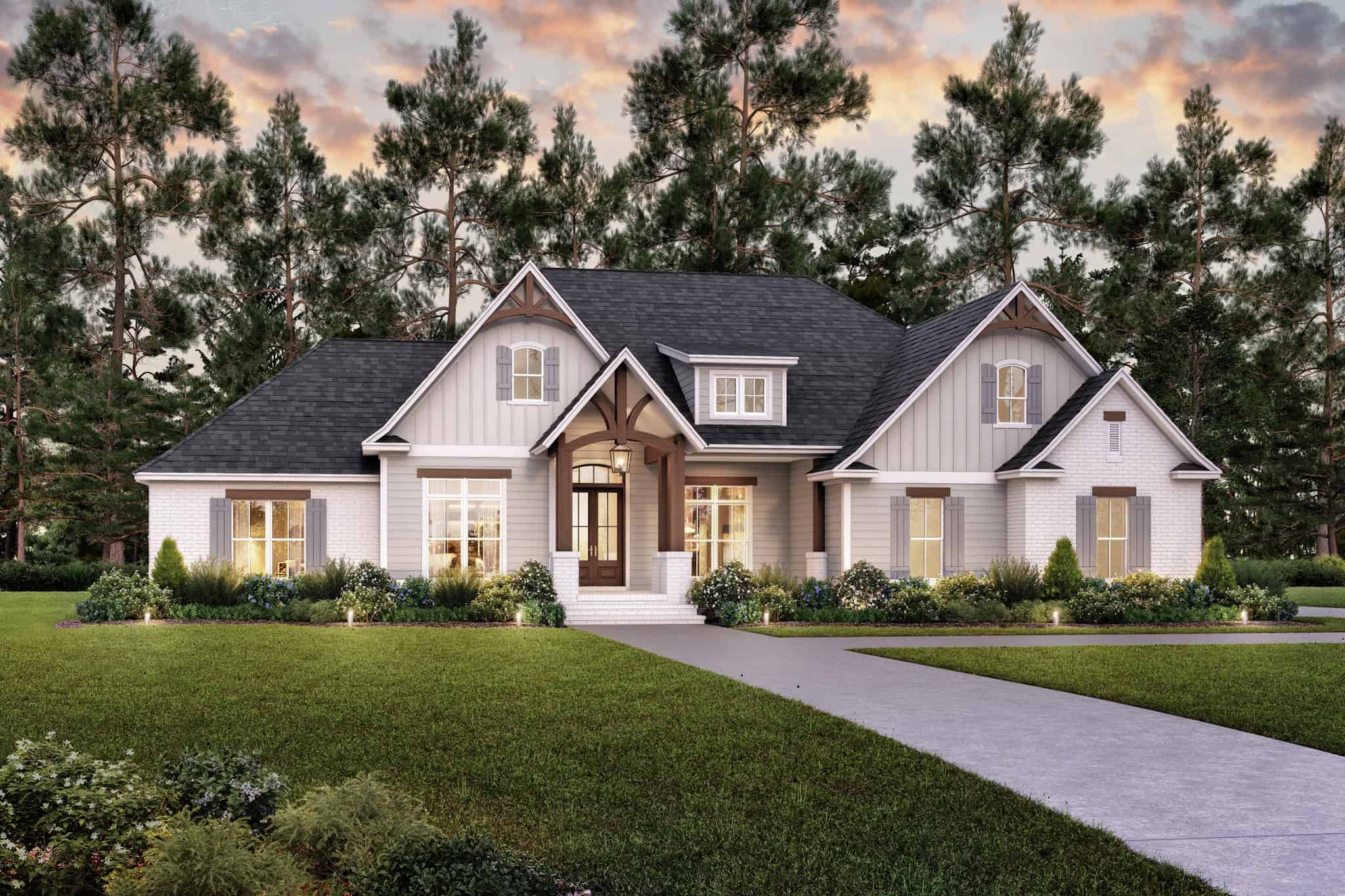 Front View of this 4-Bedroom,2641 Sq Ft Plan -142-1170