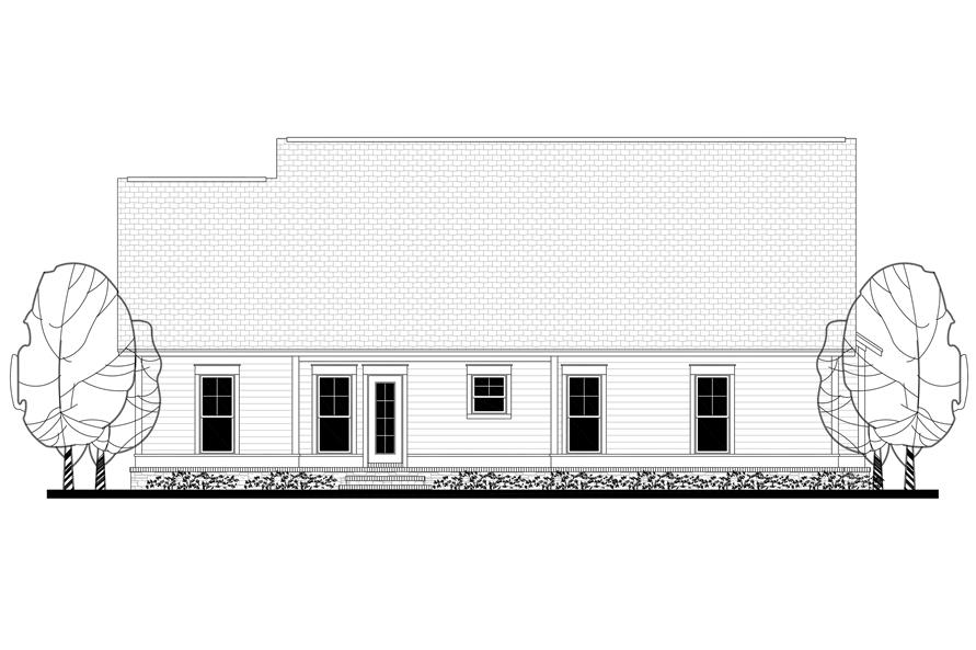 Home Plan Rear Elevation of this 3-Bedroom,1657 Sq Ft Plan -142-1176