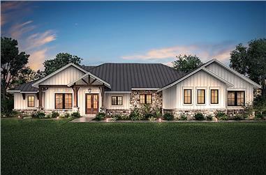 4-Bedroom, 3366 Sq Ft Ranch House - Plan #142-1207 - Front Exterior