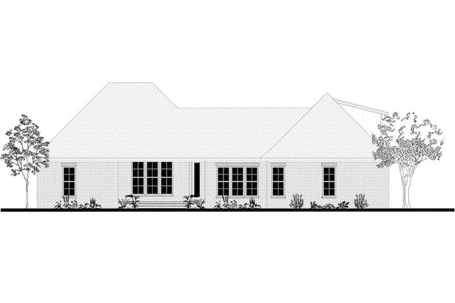 Home Plan Rear Elevation of this 4-Bedroom,2281 Sq Ft Plan -142-1212
