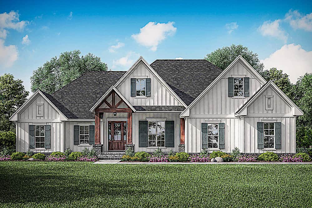 Farmhouse Home 3  Bedrms 3  5 Baths 2358 Sq Ft Plan  