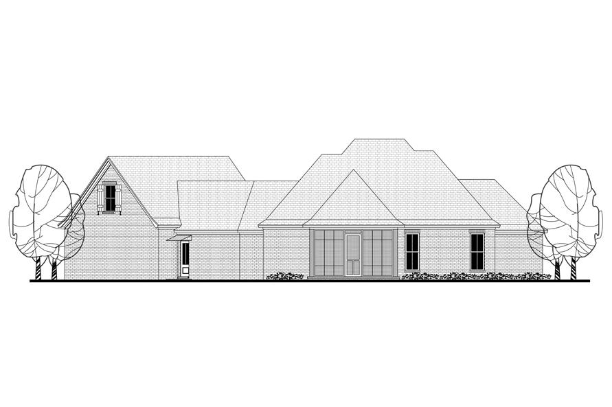 Home Plan Rear Elevation of this 3-Bedroom,2024 Sq Ft Plan -142-1219